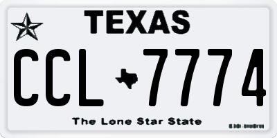 TX license plate CCL7774
