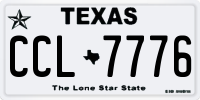 TX license plate CCL7776
