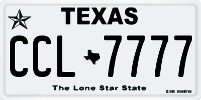 TX license plate CCL7777