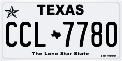 TX license plate CCL7780