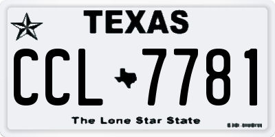 TX license plate CCL7781