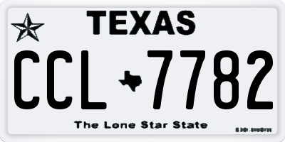 TX license plate CCL7782