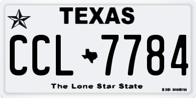 TX license plate CCL7784