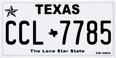 TX license plate CCL7785