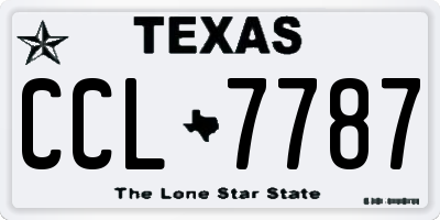 TX license plate CCL7787