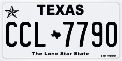 TX license plate CCL7790