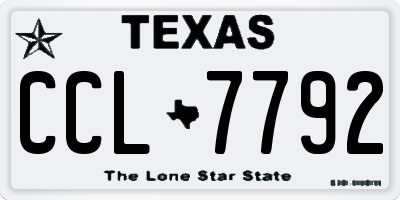 TX license plate CCL7792