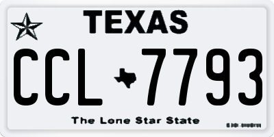 TX license plate CCL7793