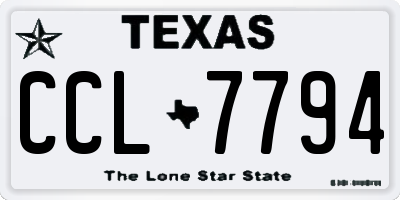 TX license plate CCL7794