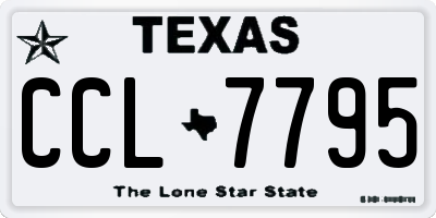 TX license plate CCL7795