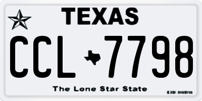 TX license plate CCL7798