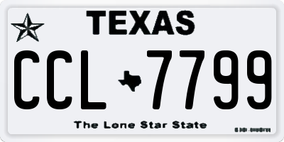 TX license plate CCL7799