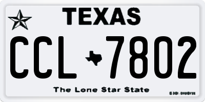 TX license plate CCL7802