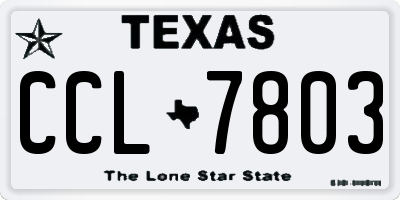 TX license plate CCL7803