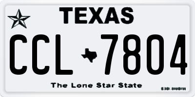 TX license plate CCL7804