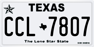 TX license plate CCL7807