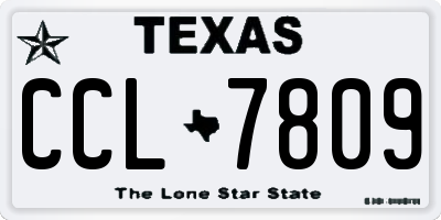 TX license plate CCL7809