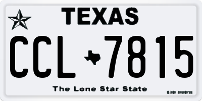 TX license plate CCL7815