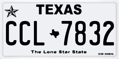TX license plate CCL7832