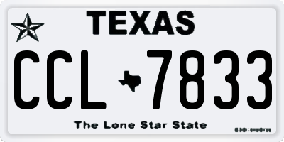 TX license plate CCL7833