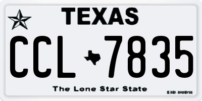 TX license plate CCL7835