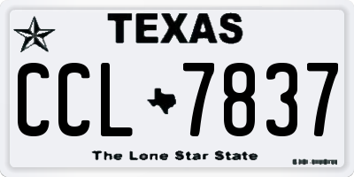 TX license plate CCL7837
