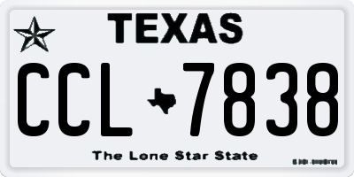 TX license plate CCL7838