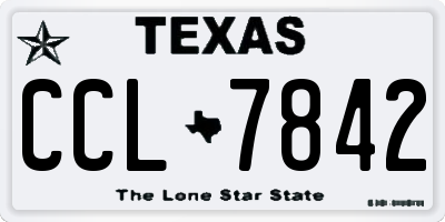 TX license plate CCL7842