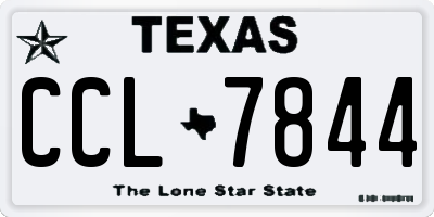 TX license plate CCL7844