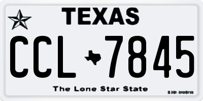 TX license plate CCL7845