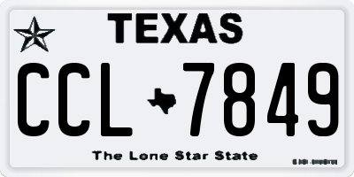 TX license plate CCL7849