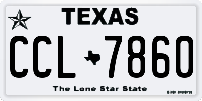 TX license plate CCL7860