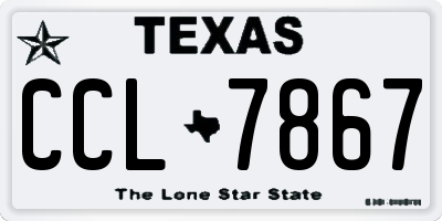 TX license plate CCL7867