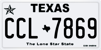 TX license plate CCL7869