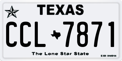 TX license plate CCL7871