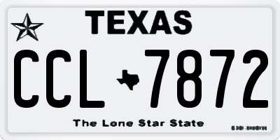 TX license plate CCL7872