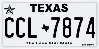 TX license plate CCL7874