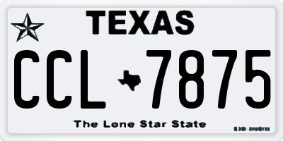TX license plate CCL7875