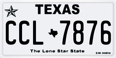 TX license plate CCL7876
