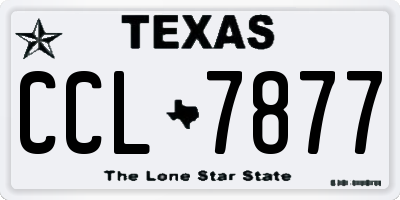 TX license plate CCL7877