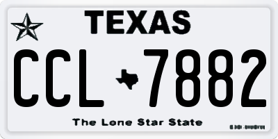 TX license plate CCL7882