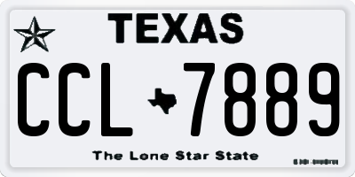 TX license plate CCL7889