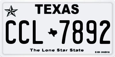 TX license plate CCL7892