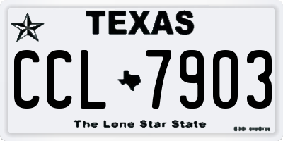 TX license plate CCL7903