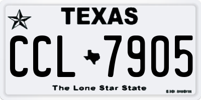 TX license plate CCL7905