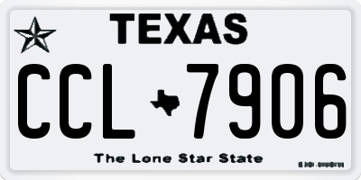 TX license plate CCL7906