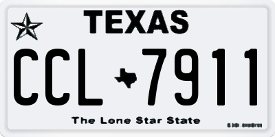 TX license plate CCL7911