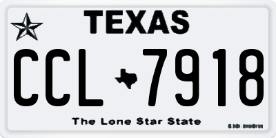 TX license plate CCL7918