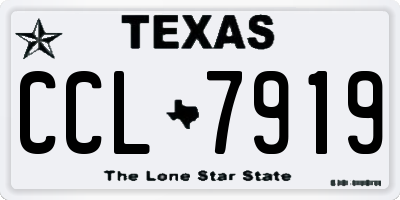 TX license plate CCL7919