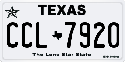 TX license plate CCL7920